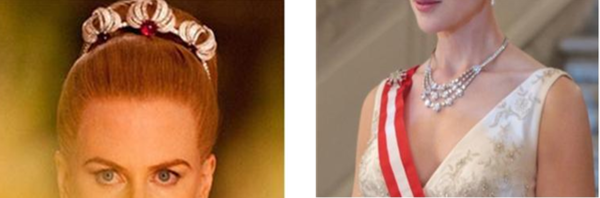 영화 '그레이스 모나코'에서 그레이스 켈리 역할을 맡은 니콜 키드만이 착용한 장신구들(출처-네이버 영화 이미지 캡처)
